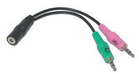 Headset Buddy Adapter: Smartphone Headset to PC Adapter - Use a 3.5mm iPhone/Smartphone Headset With Your PC, Converts 3.5mm Plug to Dual Mic/Audio 3.5mm, for Skype/VOIP (01-PH35-PC35)