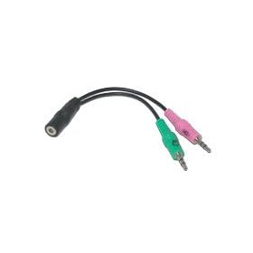 Headset Buddy Adapter: Smartphone Headset to PC Adapter - Use a 3.5mm iPhone/Smartphone Headset With Your PC, Converts 3.5mm Plug to Dual Mic/Audio 3.5mm, for Skype/VOIP