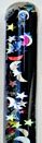 Black Stars & Moon Glitter Wand for Kaleidoscopes or Party Favor 11 Inch