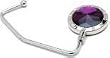 1 Silver - Large Purple & 12 small Swarovski Clear Crystals, Purse Hook & Black Velvet Pouch