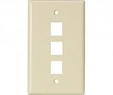 Steren Ivory Cavity Keystone Wall Plate - 3 Port