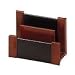 Rolodex 81765 Mahogany wood & black faux leather desk sorter, 6-3/4w x 3-5/8d x 4-3/4h