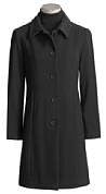 Trilogi Walker with Seam Detail Wool Coat, Medium, Black