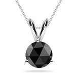 1/4 Cts Black Diamond Solitaire Pendant in Platinum