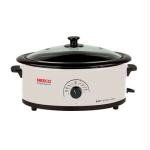 Nesco 4816-14G 6-Quart Roaster Oven with Glass Lid, Porcelain Coated Cookwell, Ivory