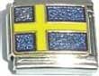 Clearly Charming Sweden Flag Italian Charm Bracelet Link