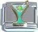Jewelry : Clearly Charming Martini with Olive Italian Charm Bracelet Link