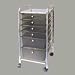 Advantus 34005 Portable six-drawer organizer, chrome metal frame/drawer pulls, smoke drawers