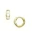 Jewelry : 14k Yellow 2 mm Square CZ Childrens Hinged Earrings