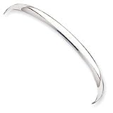 Sterling Silver 4mm Solid Plain Slip-On Bangle Bracelet