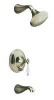 Finial Traditional Bath & Shower Faucet Set Trim - K-T312-4F