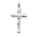 Sterling Silver Crucifix Pendant with 20 Inch Sterling Silver Chain