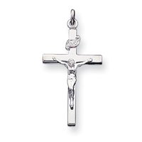Sterling Silver Crucifix Pendant with 20 Inch Sterling Silver Chain by 