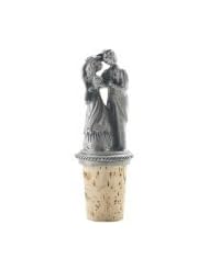Bride & Groom - Wedding Celebration Solid Pewter Wine Bottle Stopper 20-226 by 