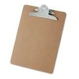 Hardboard Clipboard, Letter Size, Brown