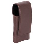 Dark Brown Leather Pouch Case With Ratchet Swivel Belt Clip