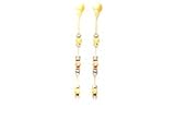 14k Tricolor Gold Dangling Earrings