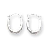 Sardelli - 14kt White Gold Small Polished Oval Hoop Earrings