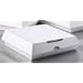 LBP 55100 Medium Square Fluted Paper Clamshell, 6-1/2" Length x 6.12" Width x 3" Height, White (Case of 200)