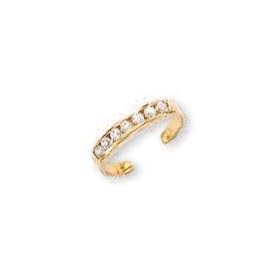 14k Yellow Channel Set Cubic Zirconia Toe Ring - JewelryWeb by 