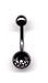 Titanium Black Jeweled Navel Bar with a Black Diamond Swarovski stone 14 guage by 1/2