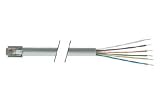 Flat Modular Cable, RJ12 (6x6) / Tinned End, 2.0 ft