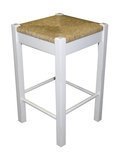 Carolina Accents CA12049 Owen Rush Counter Stool- White- Set Of 2