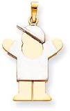 Boy With Cap Charm, Yellow/White Gold