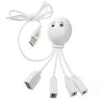 USB Hub 2.0 4-port For Mac and PC High Speed. Very Cute Octopus Design. (White)
