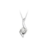 1/20 ct. Diamond Sirena Solitaire Pendant in 14K White Gold