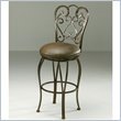 Pastel Furniture Magnolia Rust 26" Swivel Bar Stool in Florentine Coffee