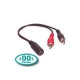 1001Cables - Jack Socket to 2 Phono Plug Ext (0.15m)
