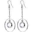 Review   / Clear Round Gem HOOP Dangle Earrings