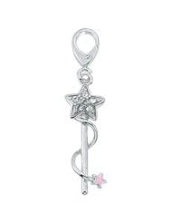 Genuine Zable (TM) Product. 925 Sterling Silver CZ and Enamel Magic Wand Clip-on Bead Charm. 100% Satisfaction Guaranteed.