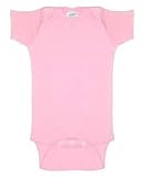 Rabbit Skins Infant 5.3 oz. Cotton Lap Shoulder Creeper (6MOS / PINK)