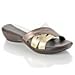 Azal;ia; Leather Comfort Slide with Cutout Detail Image