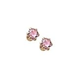 14kt. Yellow Gold Child's Pink Tourmaline Stud Earrings