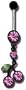 Black Cherries Belly Button Ring with Hot Pink Cherry Sprig