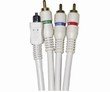 Steren Python - Video / digital audio cable (optical) - component video / digital audio - RCA, TOSLINK (M) - RCA, TOSLINK (M) - 12 ft - double shielded - ( RG-59 ) - satin ivory