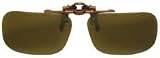 Polarized Clip on Flip up Plastic Sunglasses, Rectangle, 52mm Wide X 35mm High (117mm Wide), Polarized Brown Lenses
