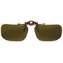 Polarized Clip-on Flip-up Plastic Sunglasses - Rectangle - 52mm X 33mm - Polarized Brown Lenses
