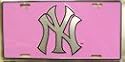 New York Yankees License Plate (Pink Logo)