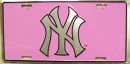 New York Yankees License Plate (Pink Logo)