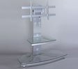 Powell 938-700 Glossy Silver Flat Panel TV & Component Stand