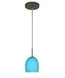 BESA - 1BT-1712QM-BR : Mini Pendant 120V - 1BT Mimi II - Bronze Metal Finish - Aqua Matte Glass