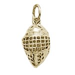 Hockey Mask Charm - 14K Yellow Gold