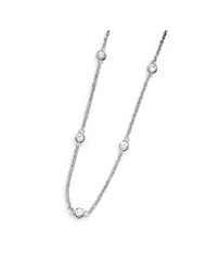 Sterling Silver CZ on 16 Chain Necklace - 16 Inch