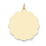 14k .027 Gauge Engraveable Scalloped Disc Charm
