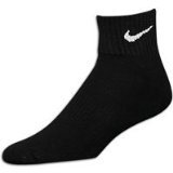 shoe spikes for snow-Nike Men's Quarter Cut Moisture Management Socks 3 pack (XL (Fits mens shoe size 12-15), Black/White)  Free Shipping