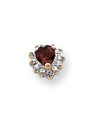 Sterling Silver Garnet & CZ Heart Earrings QE1204"